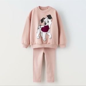 Zara Baby 101 Dalmatians Disney Sweatshirt and Leggings Plush Set NWT